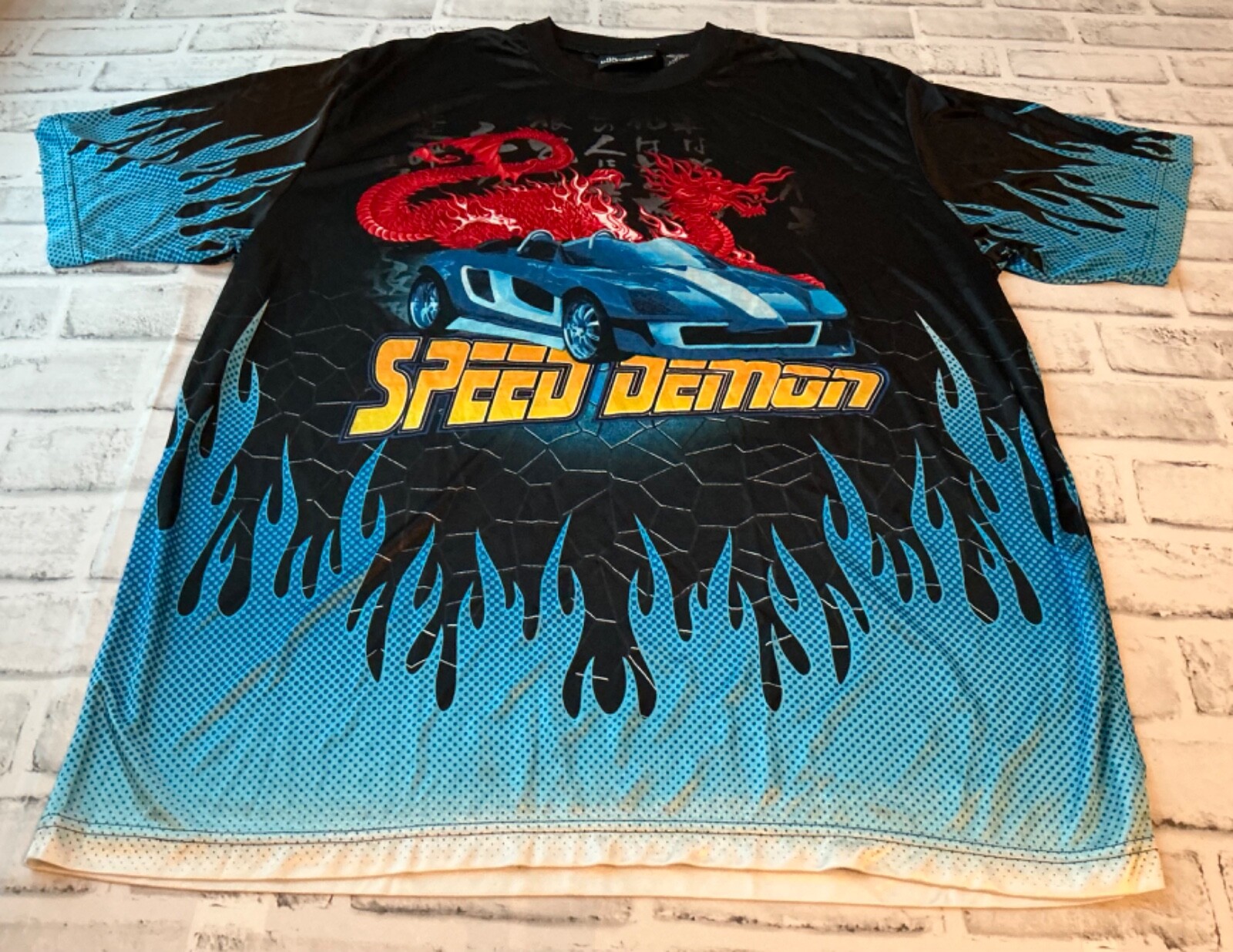 Vintage Y2K 90s No Boundaries Speed Demon Car Vehicle Thin XL