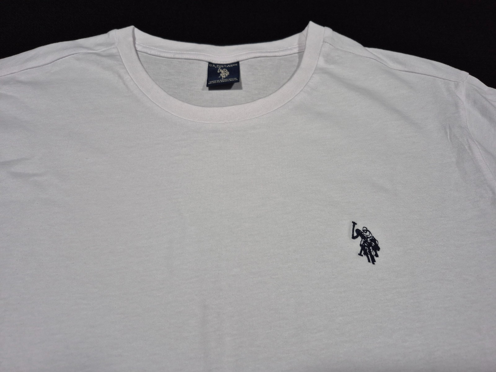 US POLO ASSN Mens Crewneck Casual Classic Short Sleeve Tee 100 % Cotton White