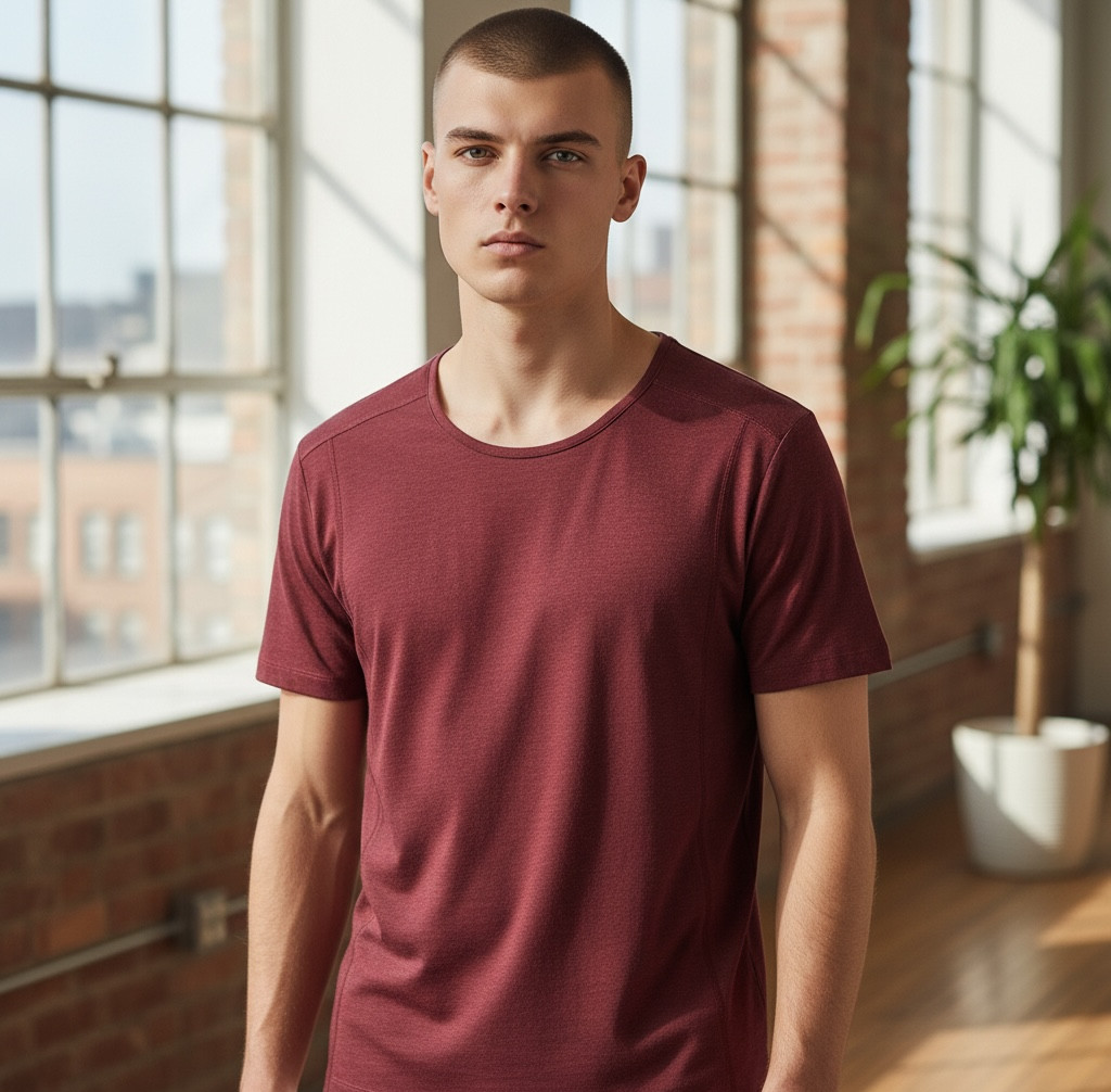Athletic Propulsion Labs APL The Perfect Wool Blended Tee Burgundy Men’s Medium