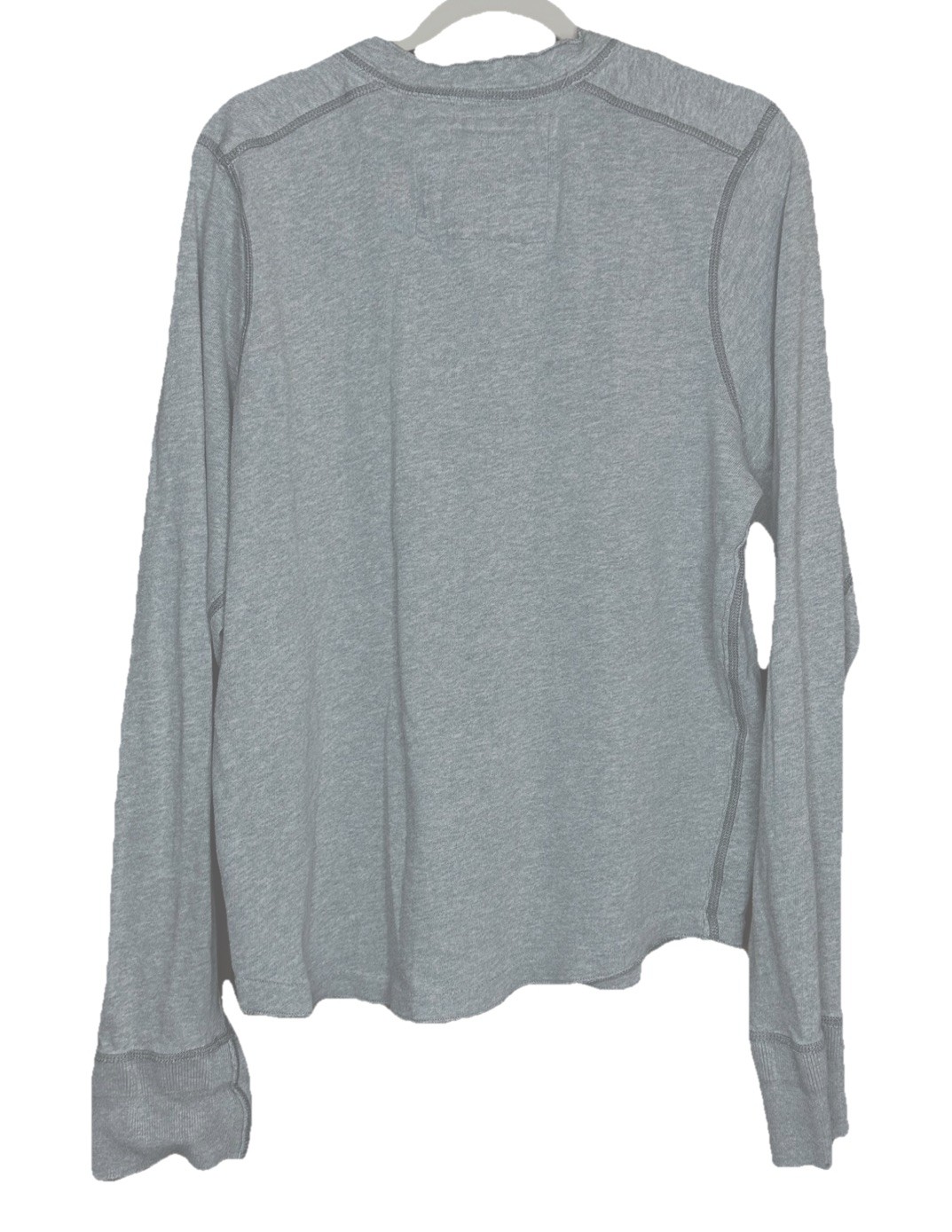 Vtg Abercrombie and Fitch Muscle Henley Shirt Mens XL Gray Long Sleeve Y2K Read