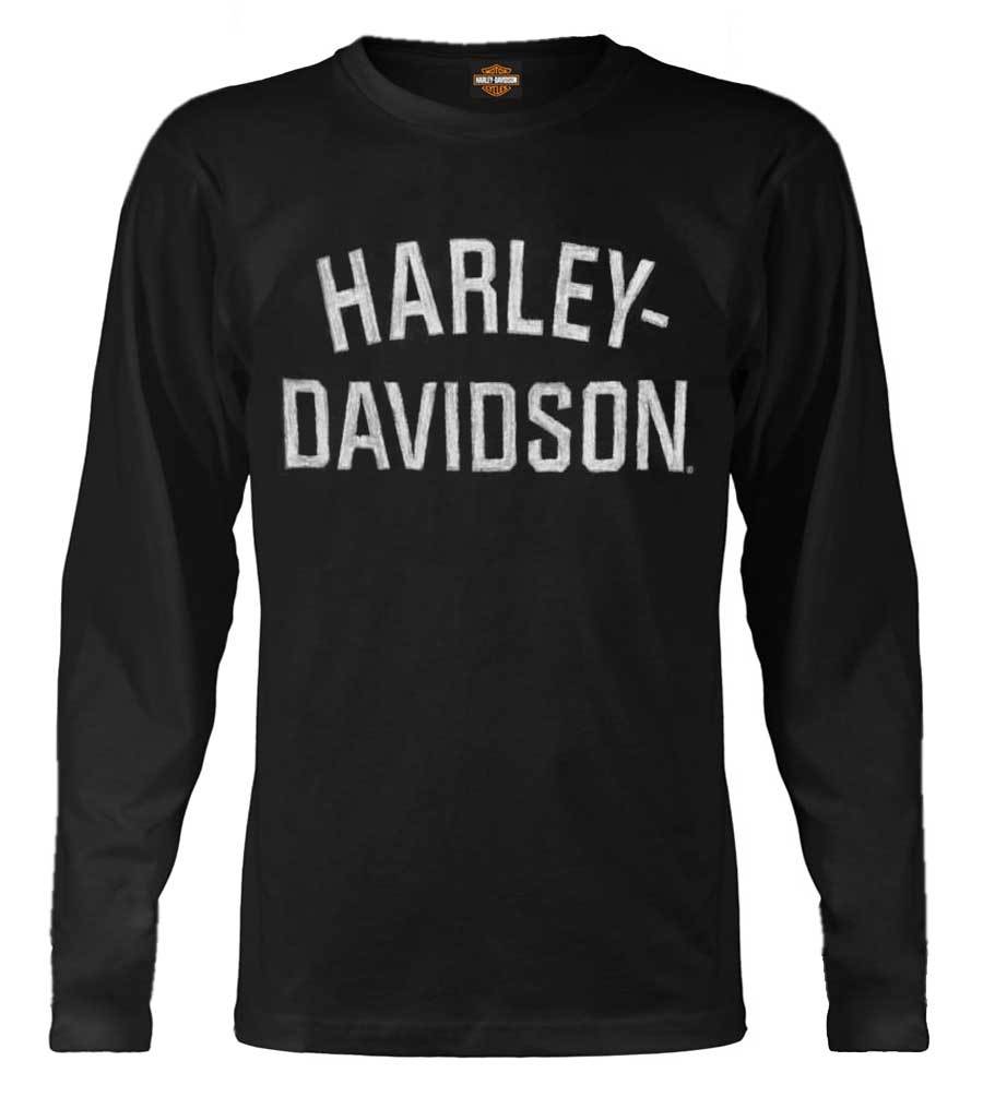 Harley-Davidson Men’s Shirt, Heritage H-D Script Long Sleeve, Black 30296633