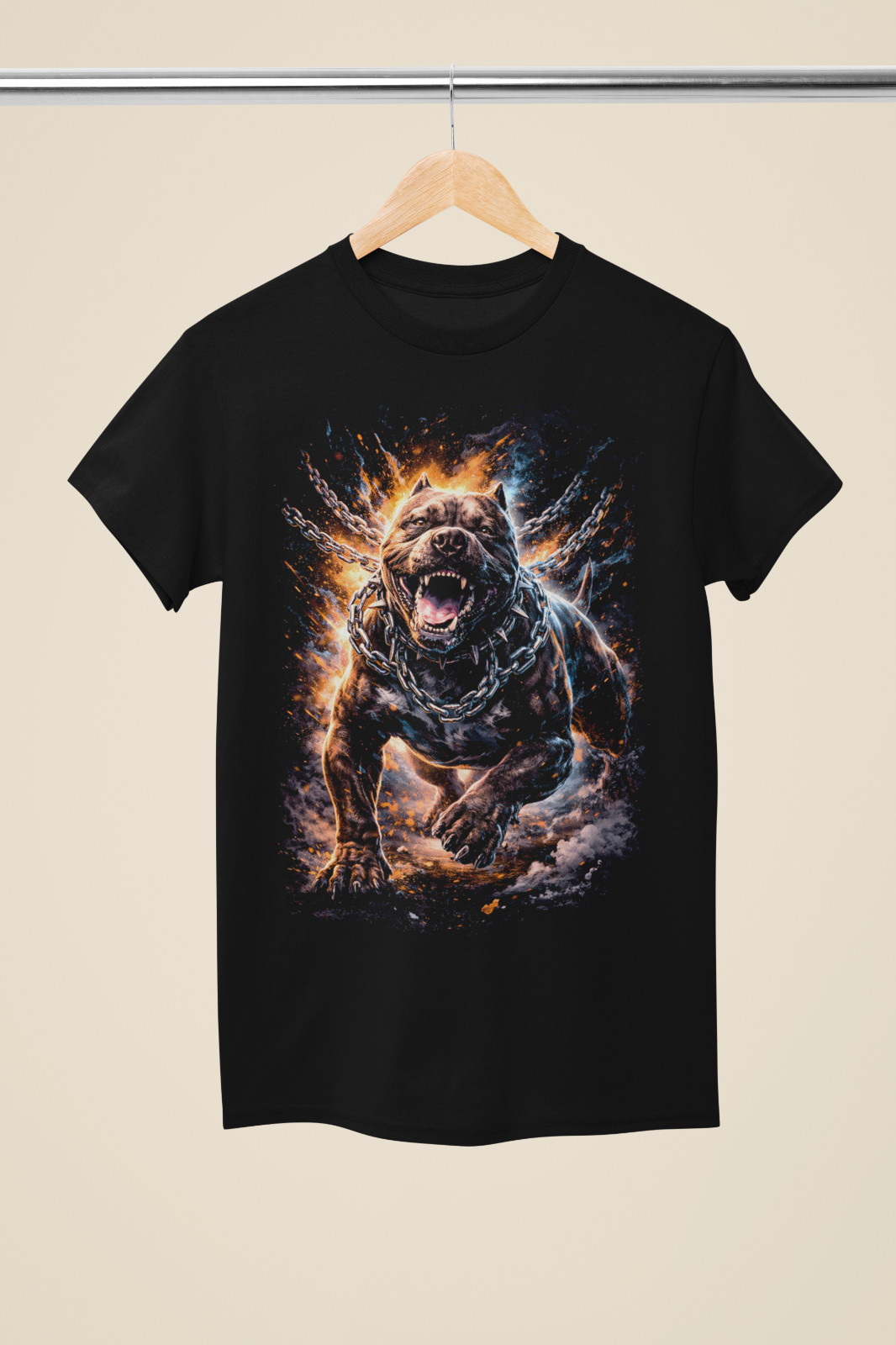 Fire & Storm Pitbull In Chains T-Shirt Unisex