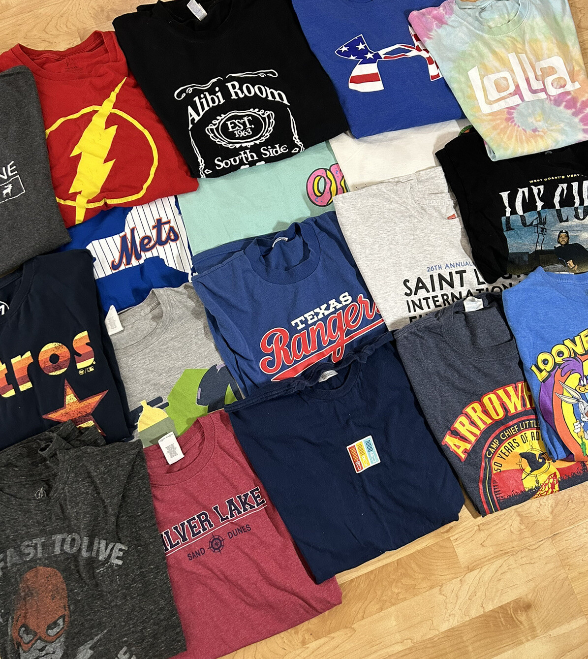 5 T-Shirt Lot Random Sports Bands Movies VTG Pop Culture Streetwear Nike Art