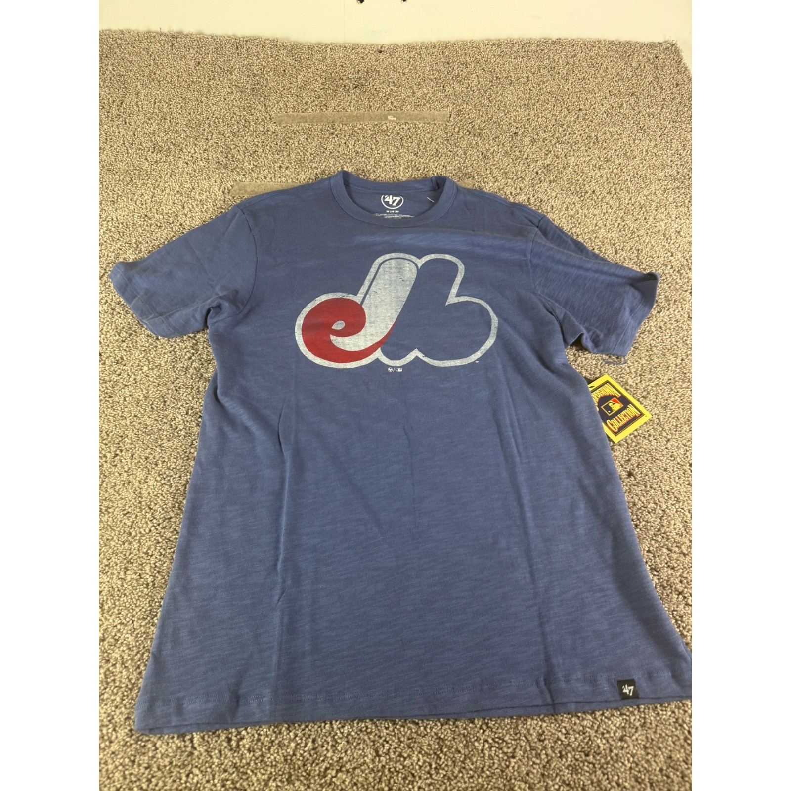 47 Brand Montreal Expos Cooperstown Collection Blue Slub T-Shirt Mens Medium NWT