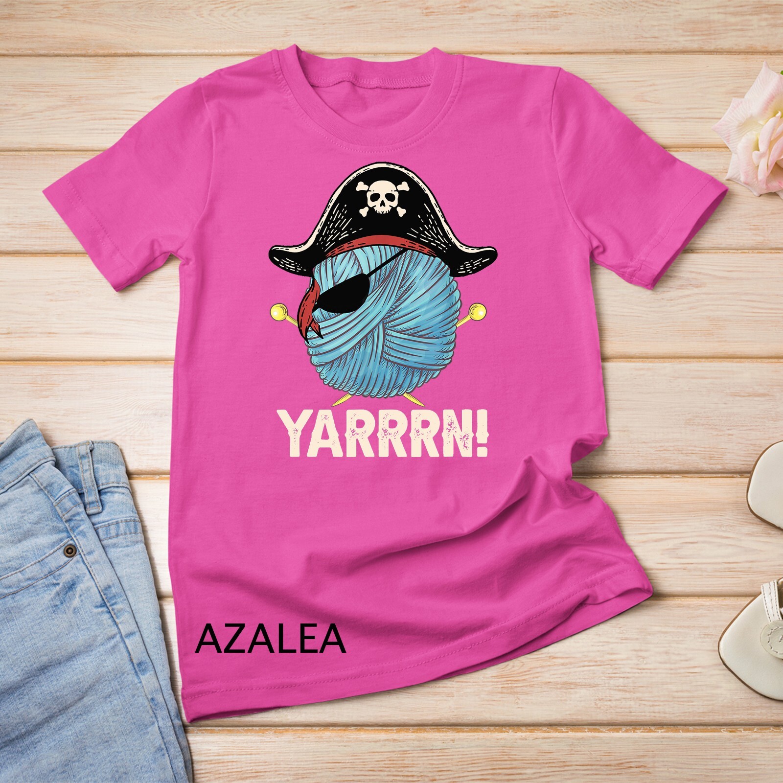 Knitting Crocheting Yarn Pirate Yarrrn_ T-Shirt Unisex T-shirt