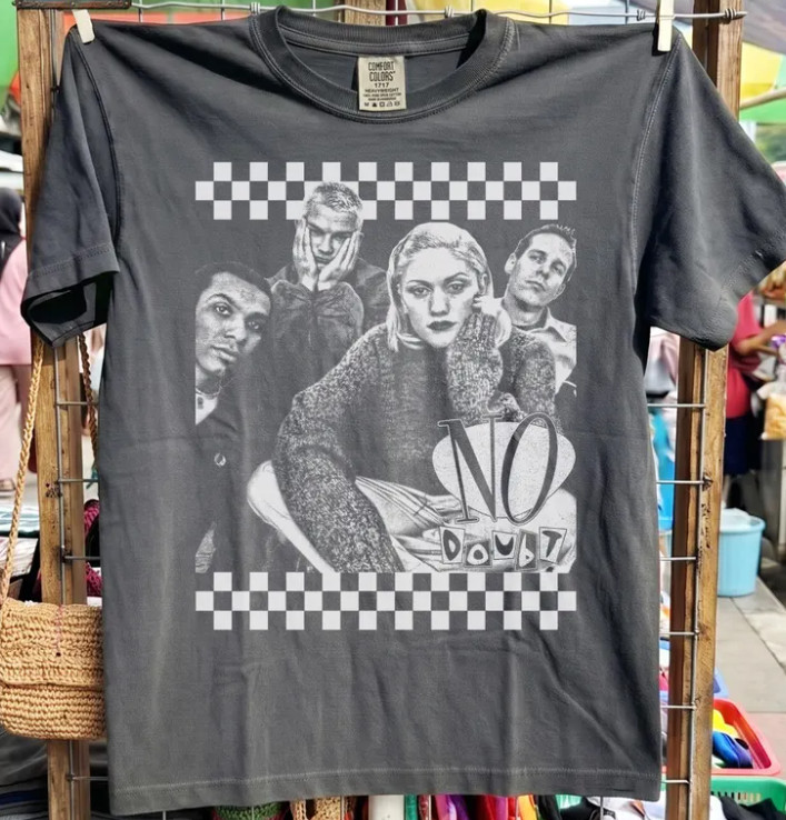 No Doubt rock tour concert band charcoal color tee shirt reprint VK12869