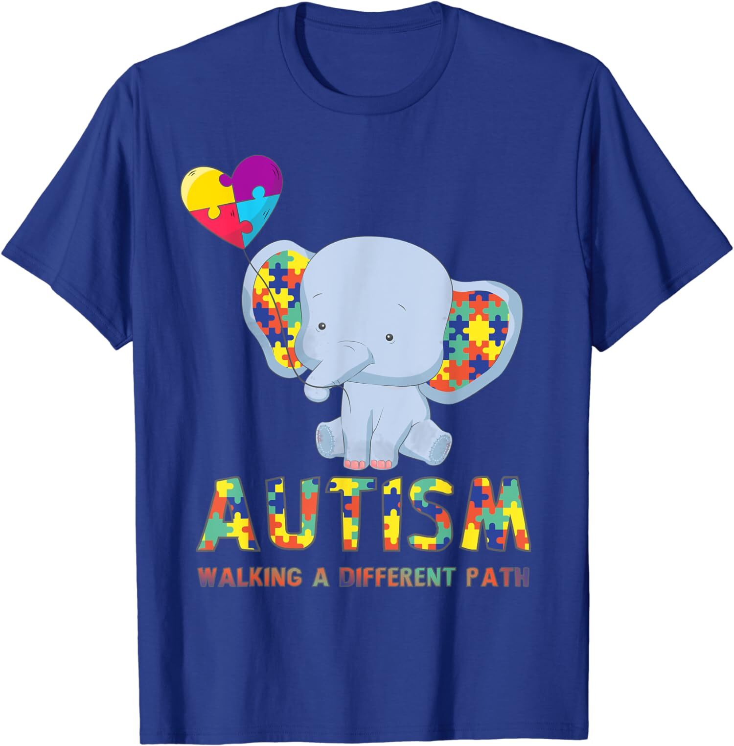 Autism Elephant Walking A Different Path Support Unisex T-Shirt