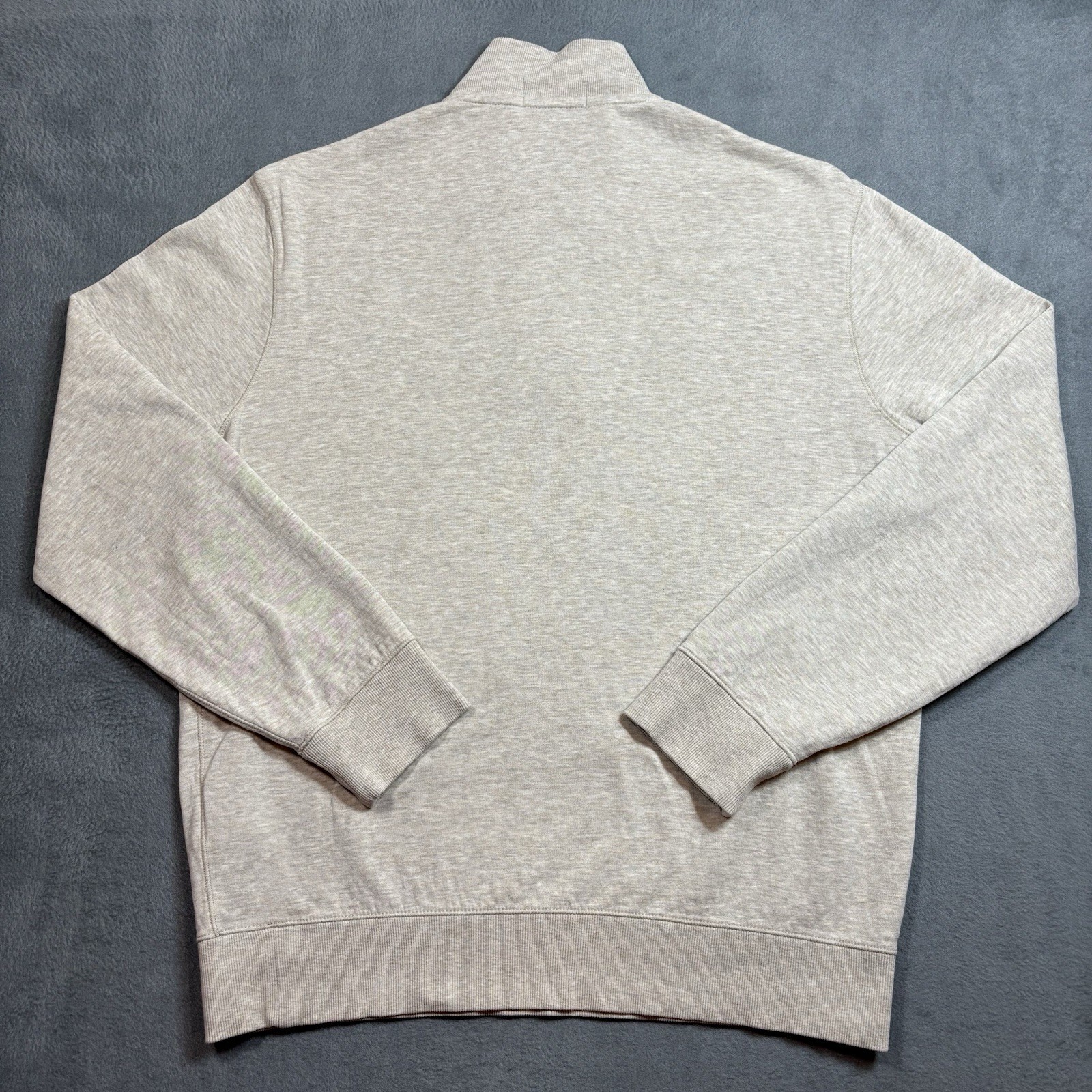 Polo Ralph Lauren 1/4 Zip Sweater LSHZM16 Mens M Beige Brown Zipper Preppy Pony