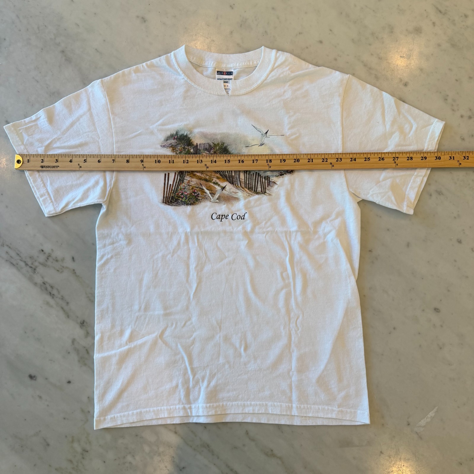 Vintage Hanes Cape Cod White Souvenir T Shirt Beach Dunes Seagulls Tee