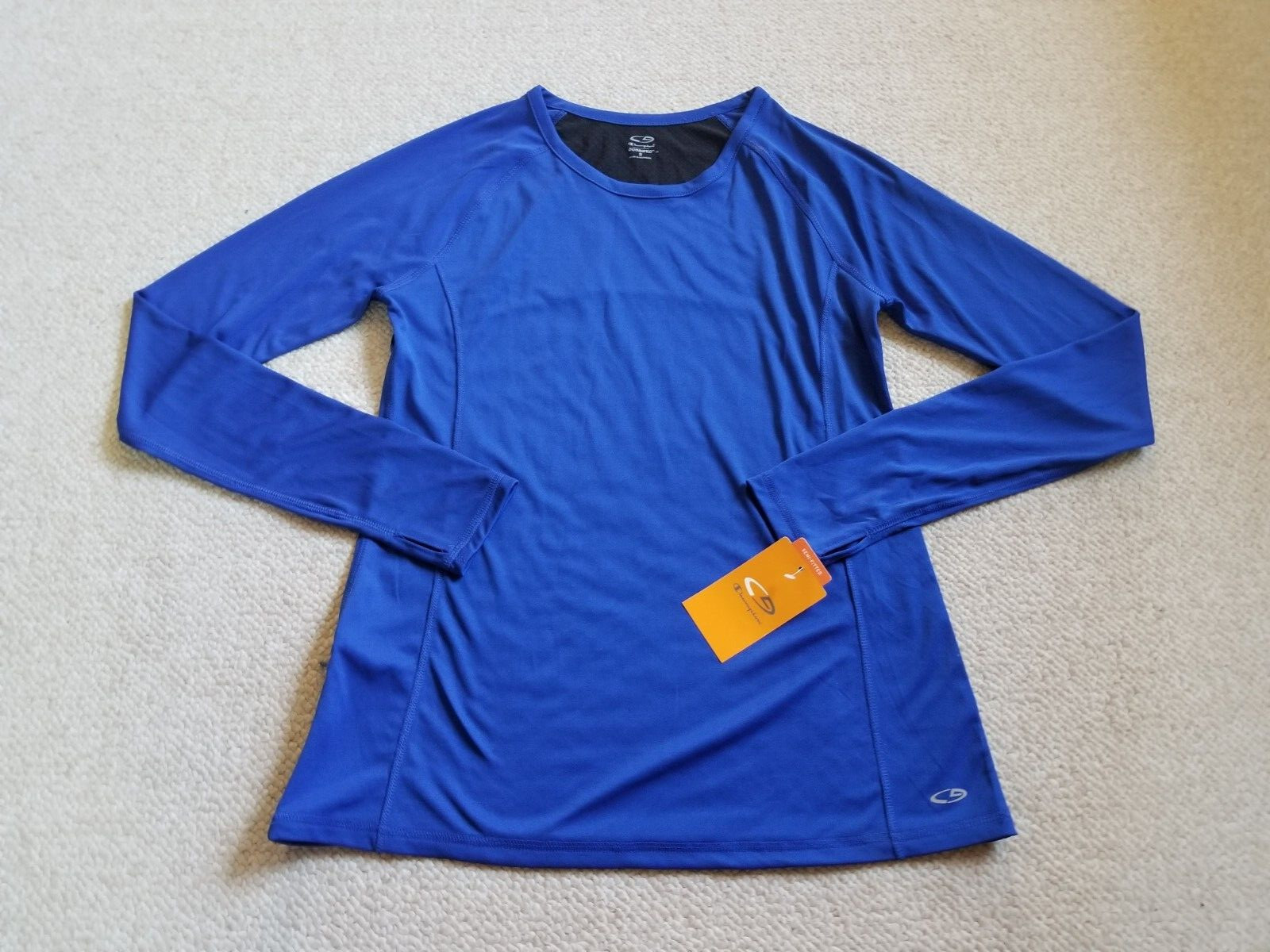 NWT Mens Shirt-CHAMPION-blue knit “duo-dry; semi-fitted” long sleeves-S