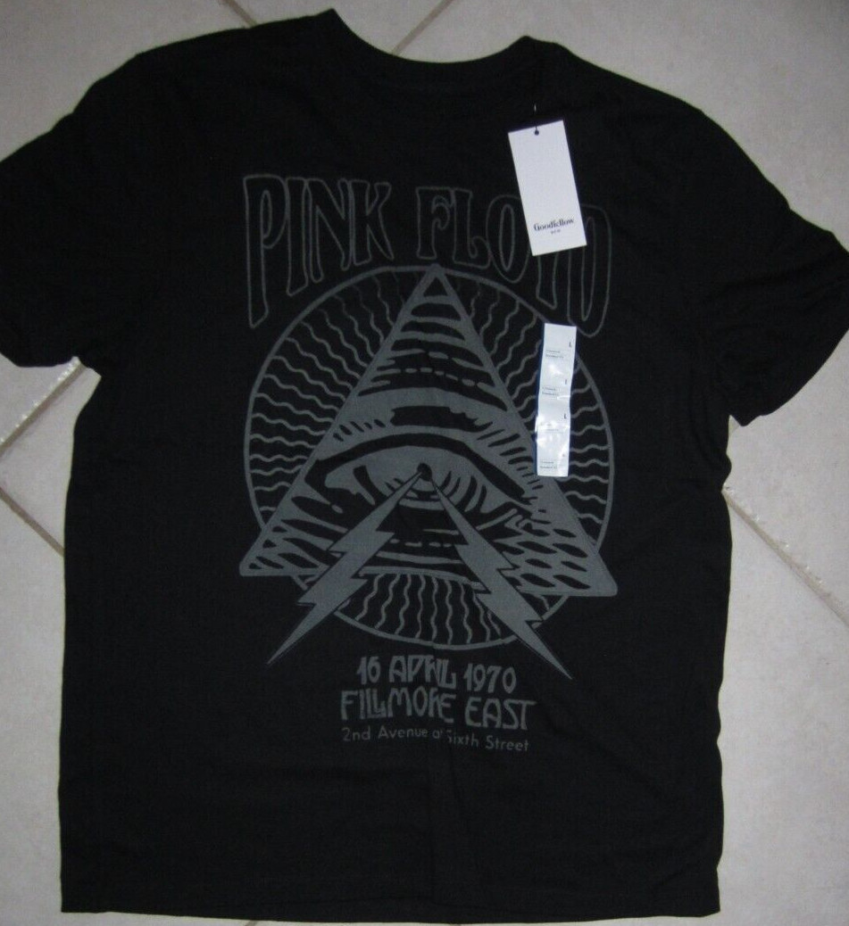 MENS MUSIC SHIRT PINK FLOYD NEW WITH TAGS MENS LARGE CHEST 42 60 COTT 40 POLYESE