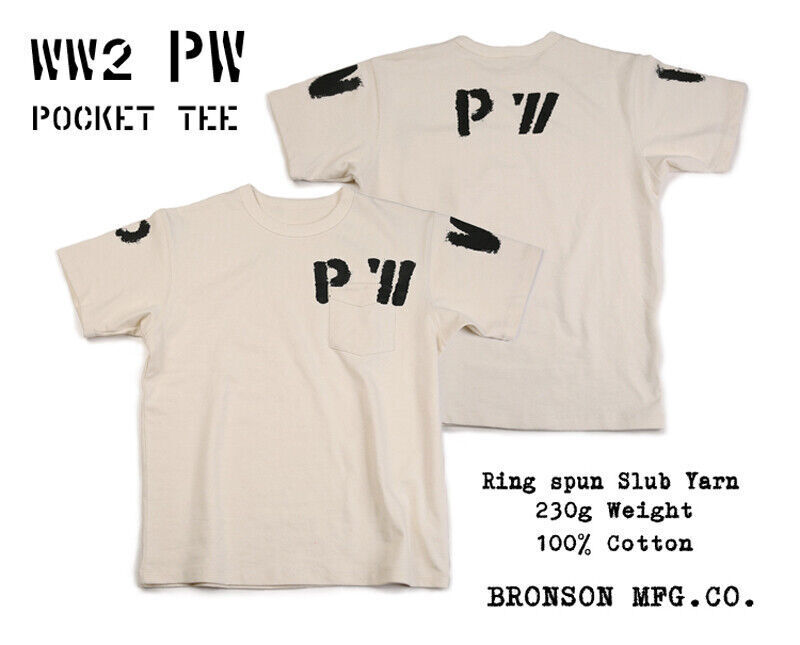 Bronson WW2 PW Pocket T-Shirt Vintage Prison Style Men T-Shirts Natural Tee USN