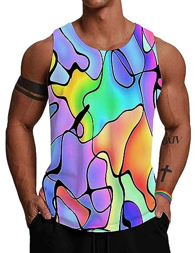 Colorful Rainbow Psychedelic 3D Tank Top Mens Womens Unisex