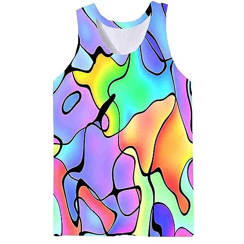 Colorful Rainbow Psychedelic 3D Tank Top Mens Womens Unisex