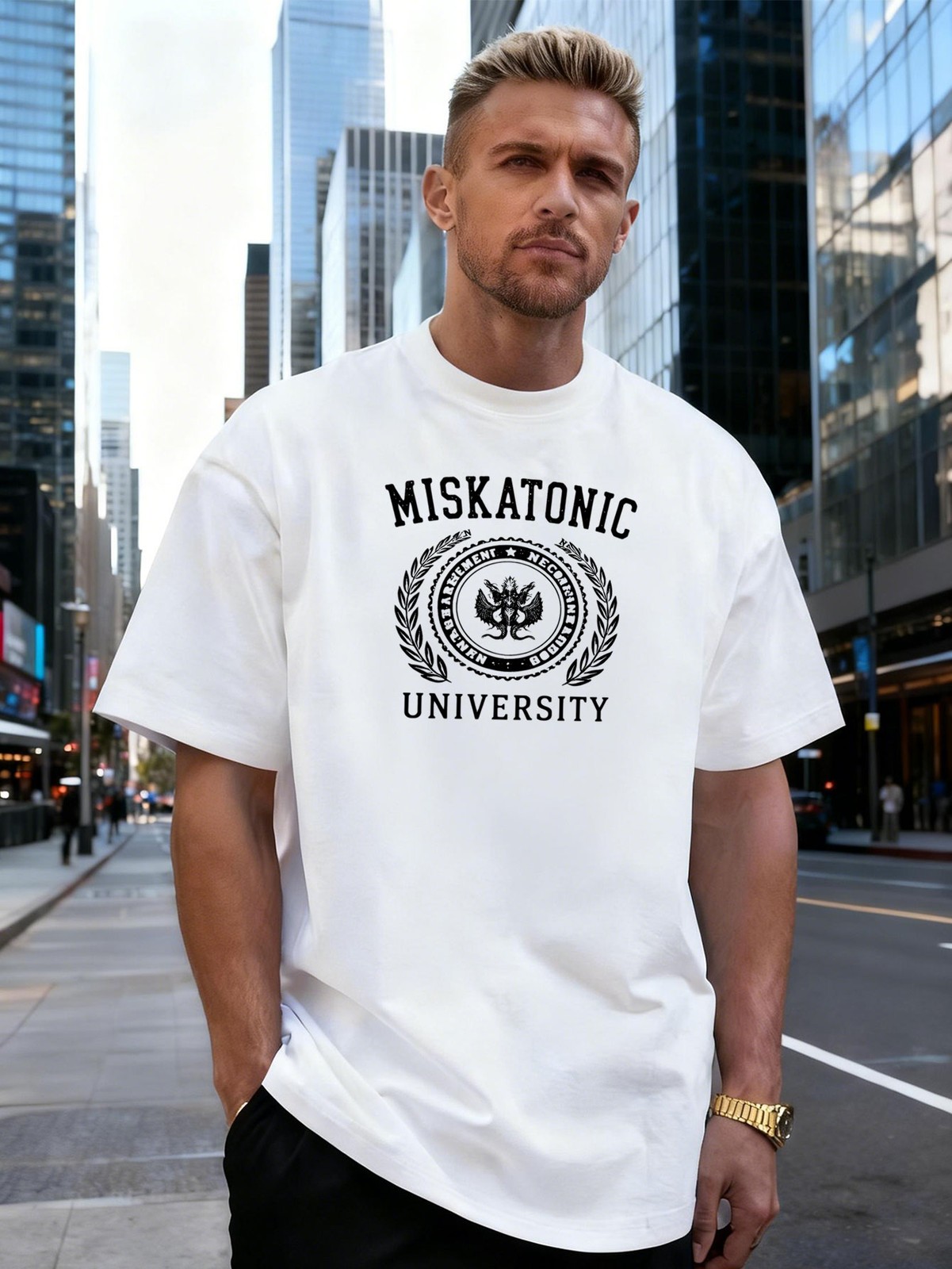 Miskatonic University Fitted T Shirt Men’s Semi-Fitted Classic Cotton T-Shirt