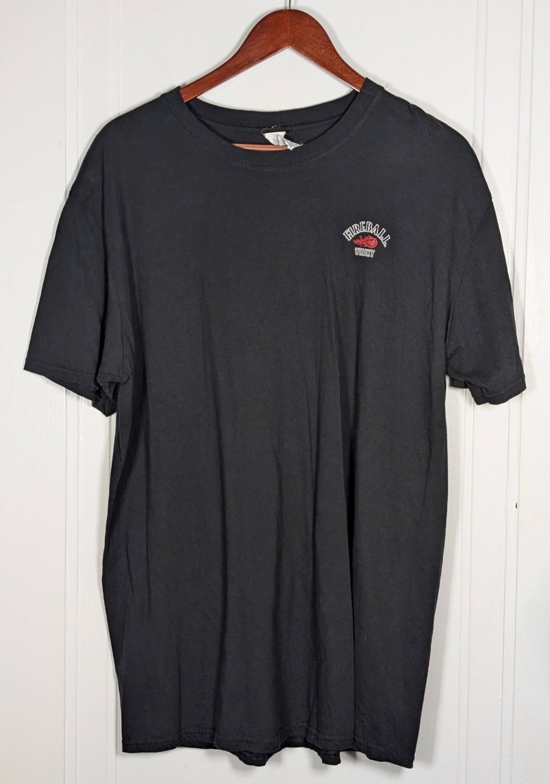 Fireball Whiskey Dear Patron Shirt Men’s Size XL Black Bartender Tee Work Wear