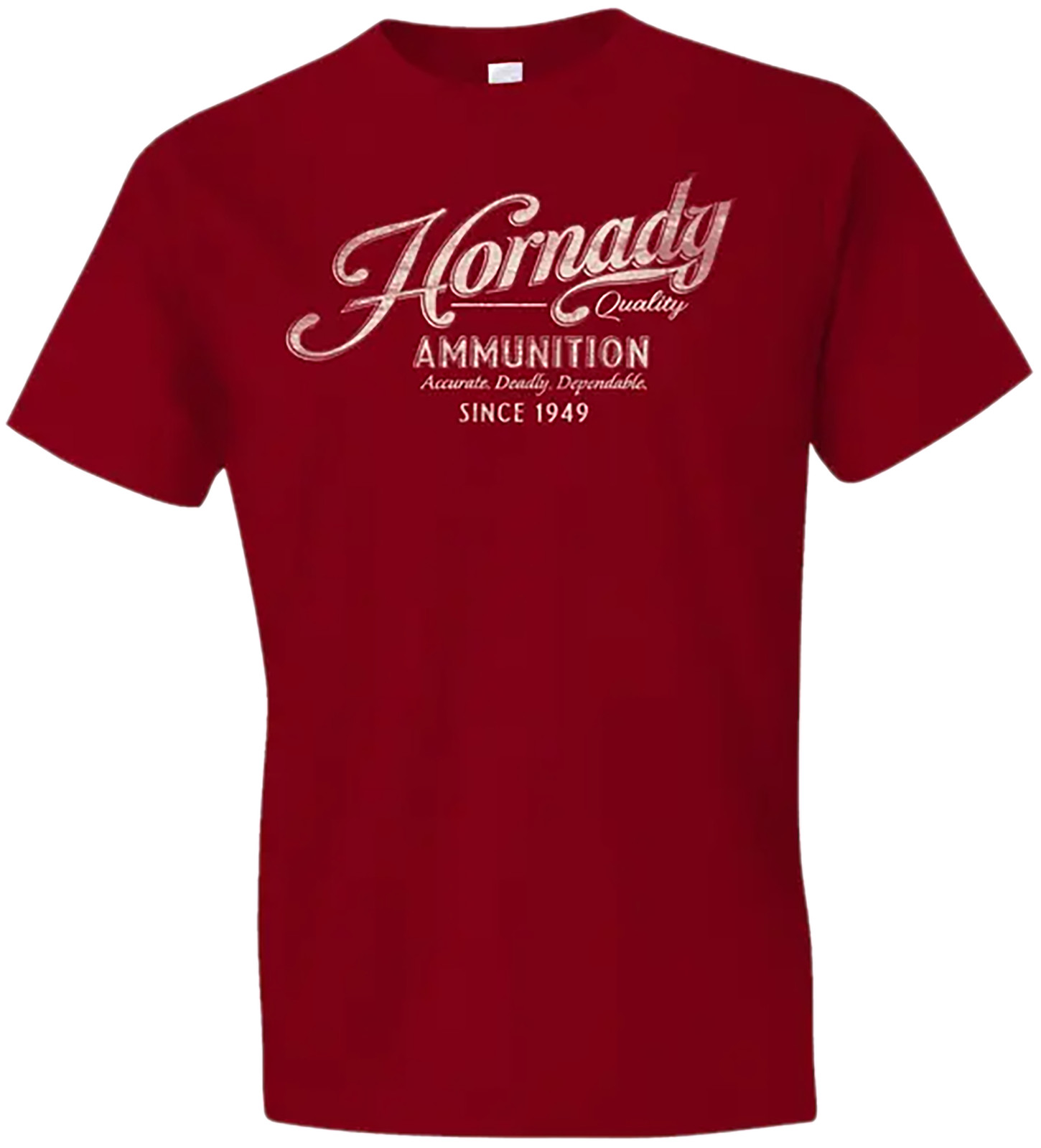 Hornady Gear 31874 Vintage Script T-Shirt Red Cotton Semi-Fitted XL