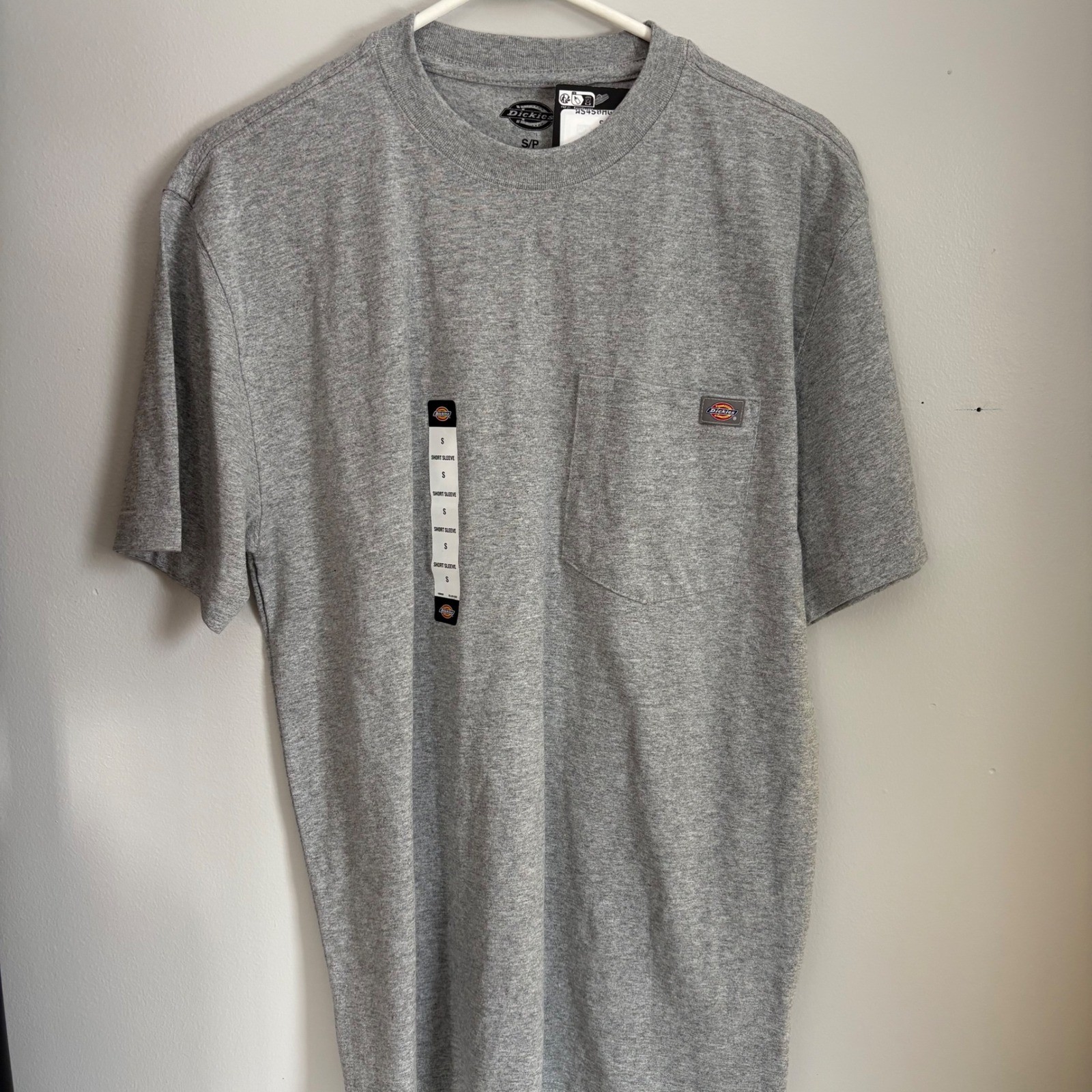 Dickies Mens Gray Short Sleeve Pocket T Shirt Size Small P 90 Cotton 10 Poly