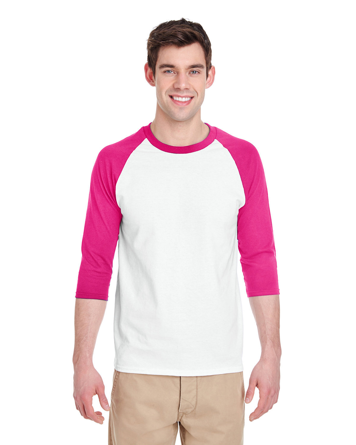 3 Pack Of Gildan Adult Heavy Cotton Three-Quarter Raglan Stylish T Shirt – G570