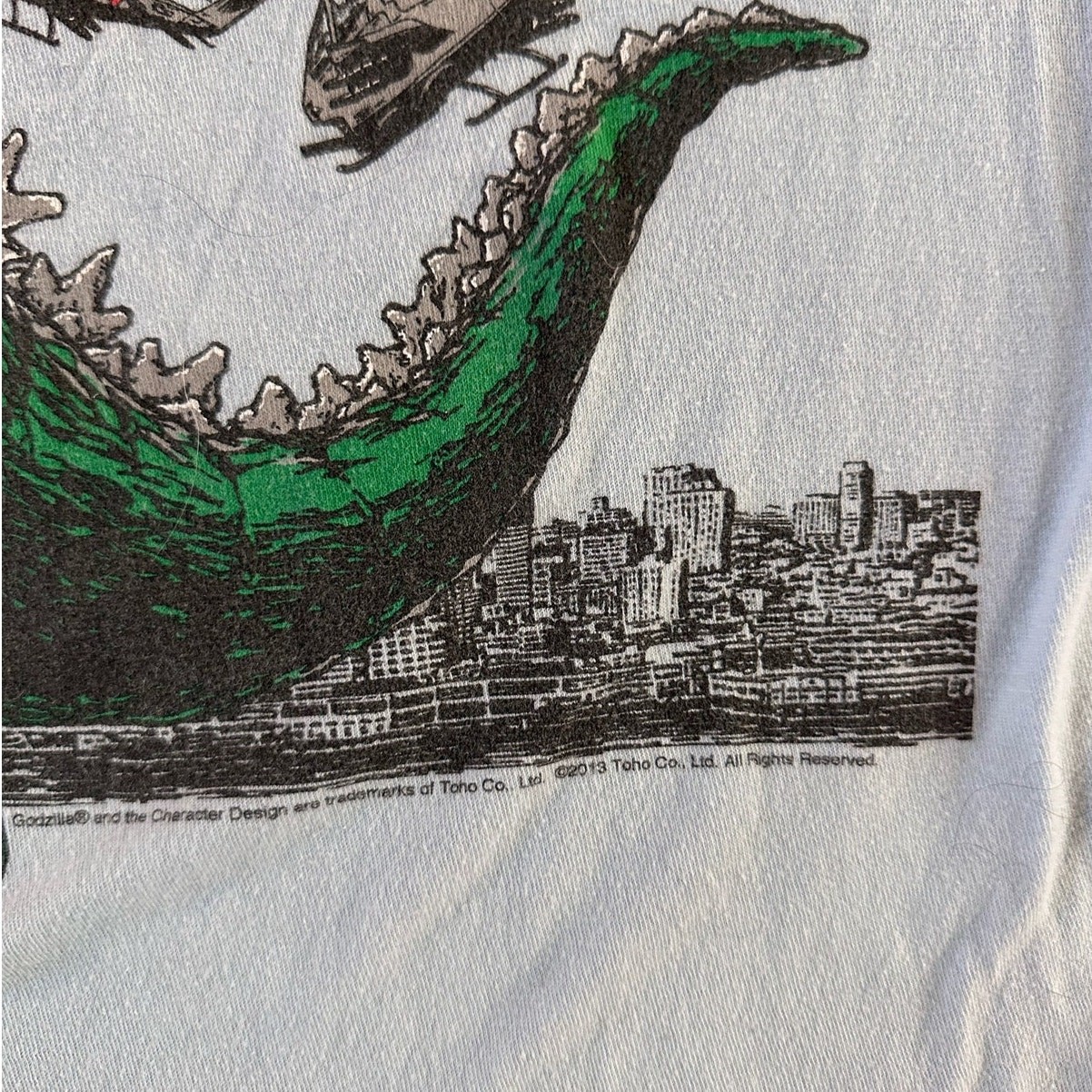 Godzilla Helicopter Air Strike Attack Blue T shirt Impact Merchandising
