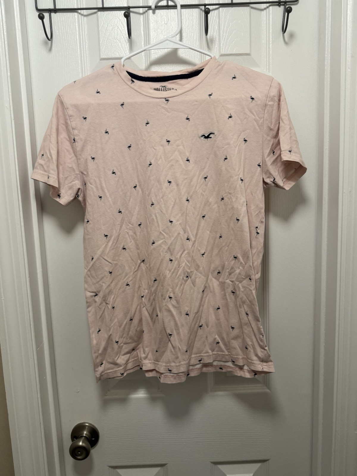 Hollister Must Have Collection Pink T Shirt Small Crew Neck Short Sleeve