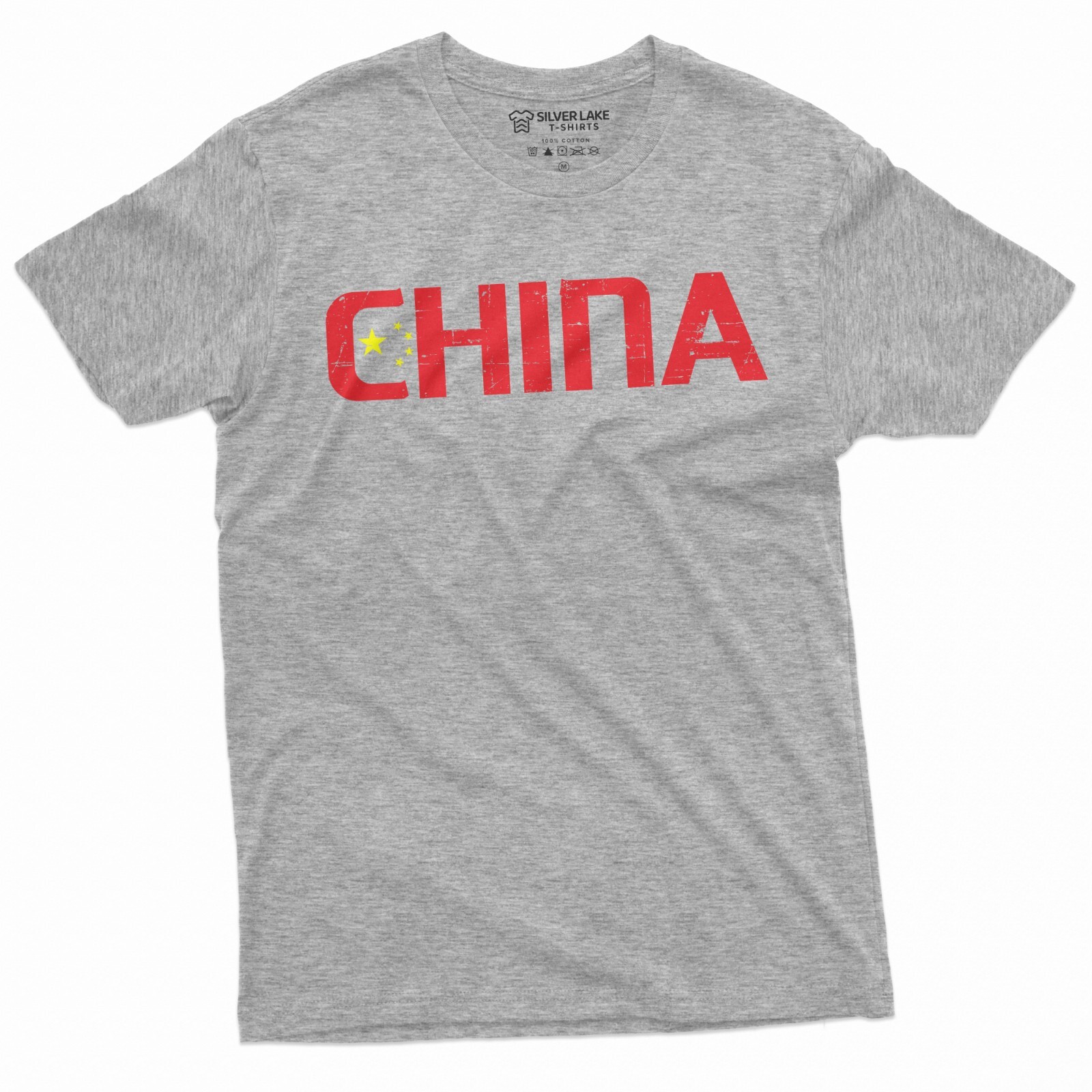 Men’s China T-shirt Chinese Flag Coat of Arms PRC People’s Republic of China Tee
