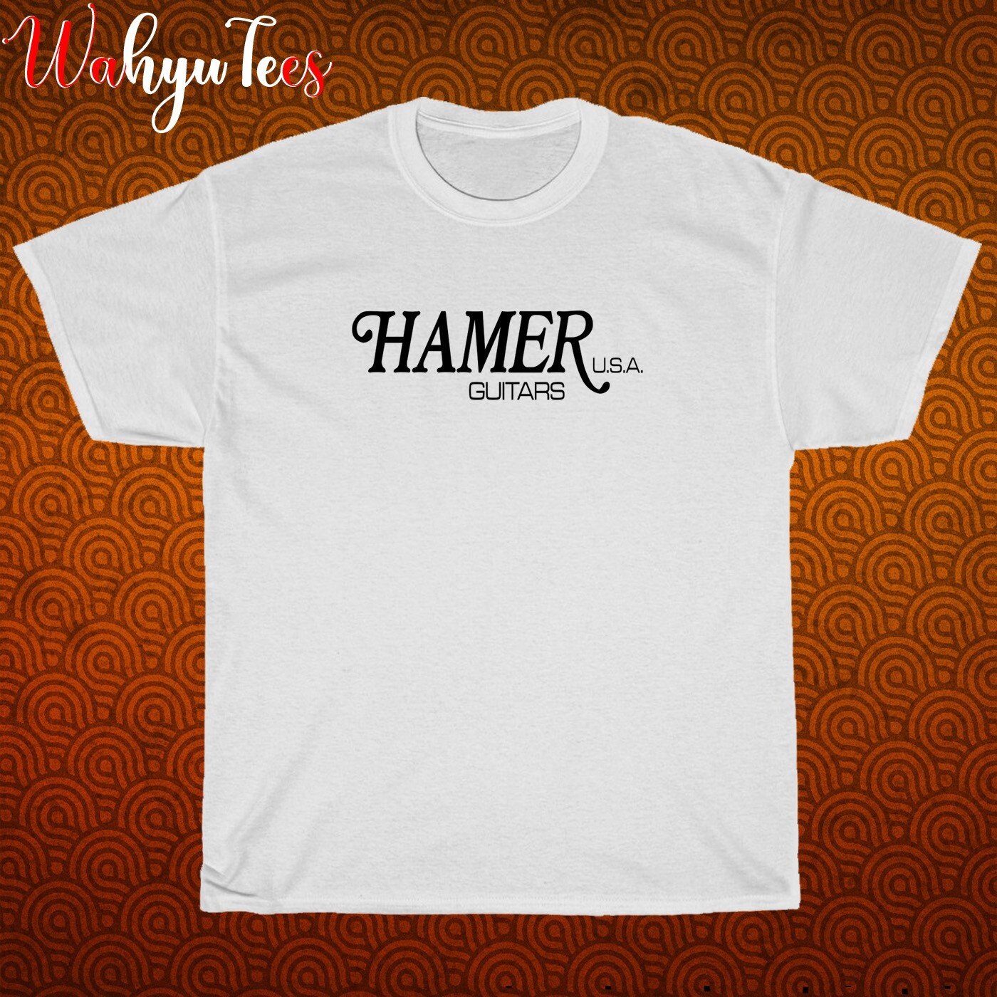 New Hamer Guitars USA Logo Black/Grey/Navy/White Size S-5XL Unisex T-Shirt