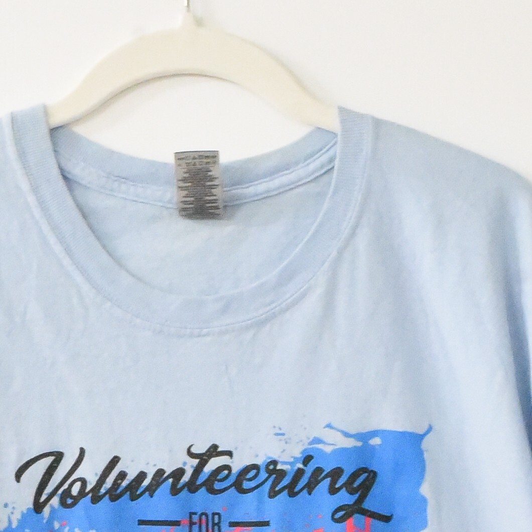 Gildan Mens White Cotton T-Shirt Volunteering Hope Graphic Crew Short Sleeve 2XL