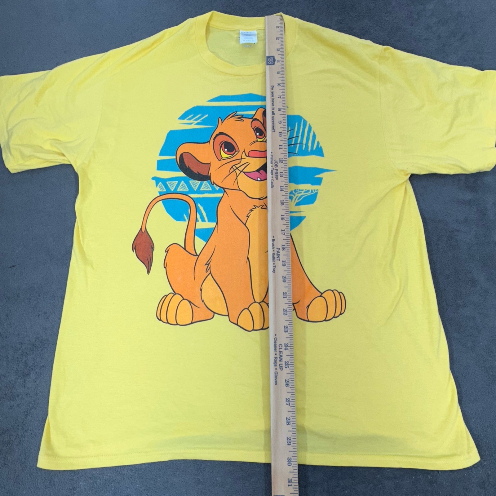 Disney The Lion King Simba Graphic T-Shirt Yellow Adult XL Port & Company Tee