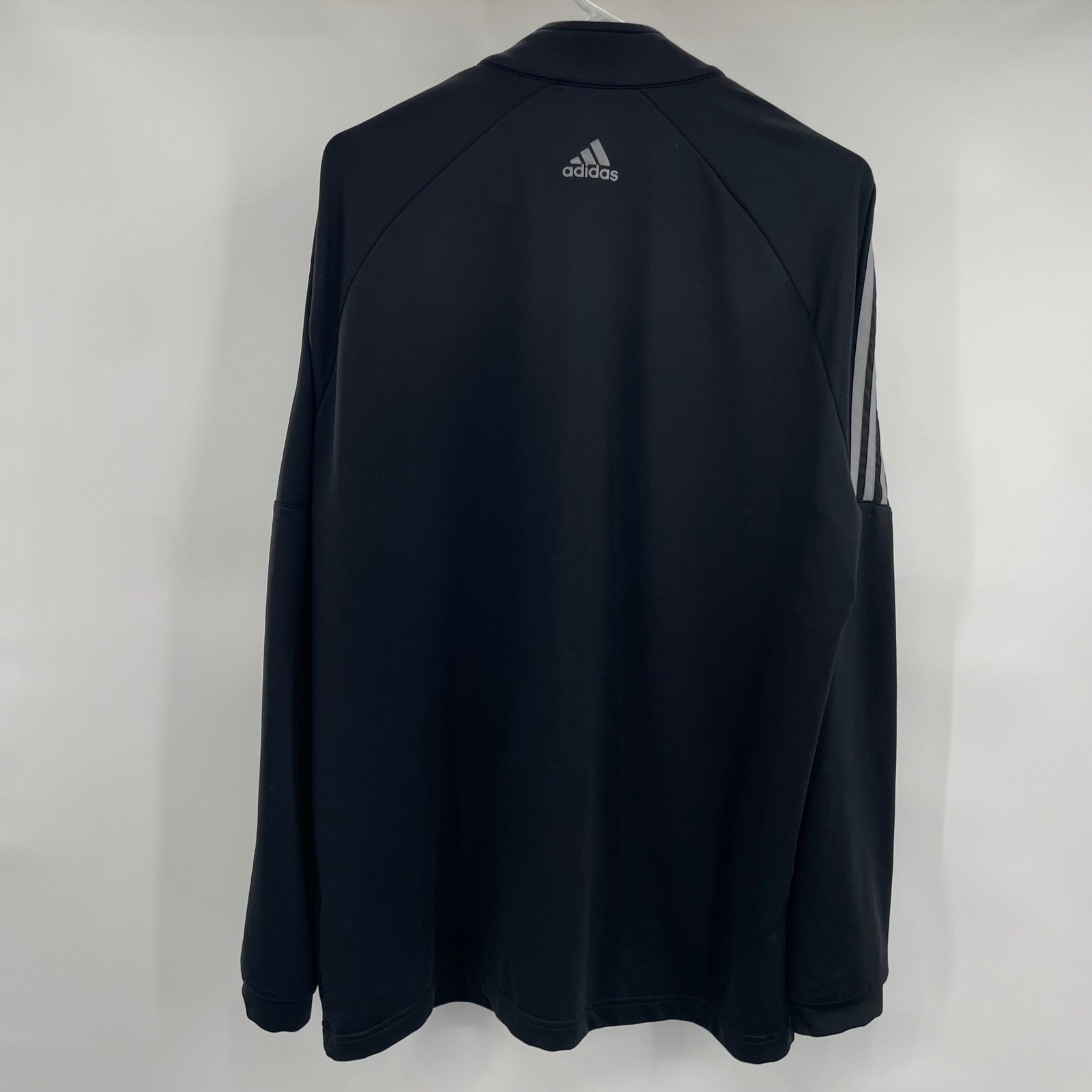 Adidas Men’s Pullover Black Gray 1/4 Zip Long Sleeve Athletic Golf Size Large