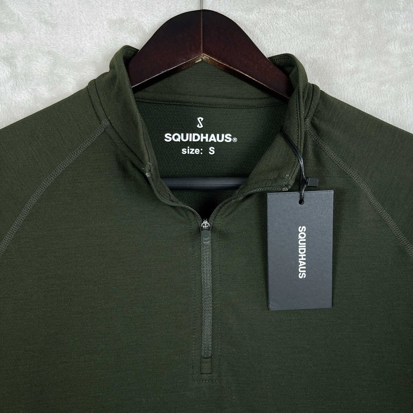 Squidhaus Men’s Small 1/4 Zip Pullover Olive Green NWT Gorpcore Athleisure