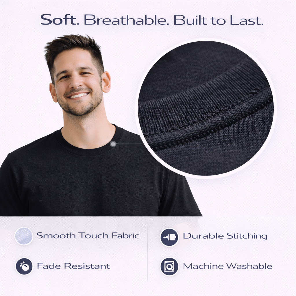 BILLIONHATS 6 Pack Men’s Bulk Big Tall Short Sleeve Cotton Lightweight T-Shirt