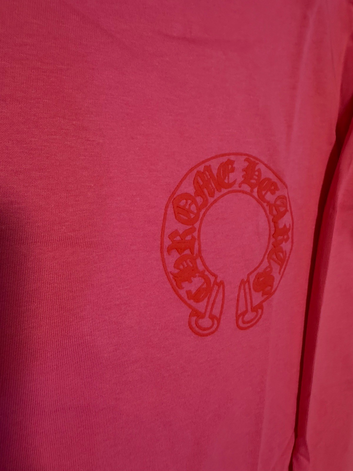 Chrome Heart Long Sleeve M Pink Red White Logo Print