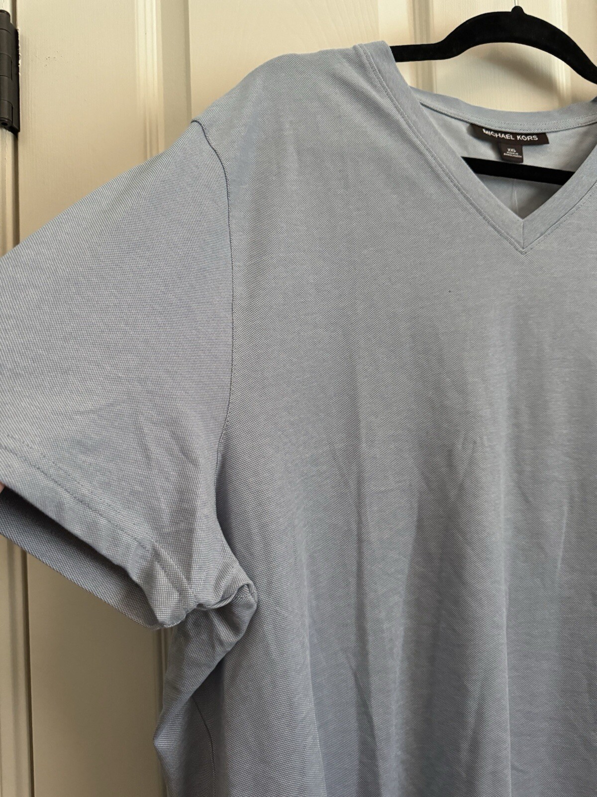 Michael Kors, Mens XXL V-Neck Tee Shirt, Chambray Short Sleeve, NWT