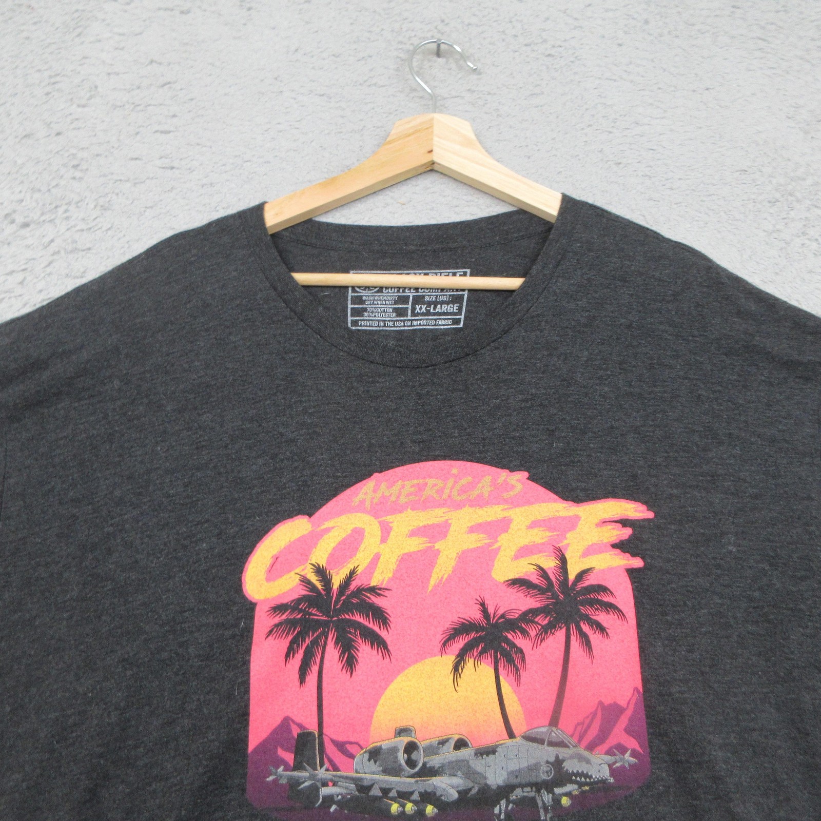 Black Rifle Coffee Co A-10 Warthog Graphic T Shirt Men 2XL Charcoal Military USA