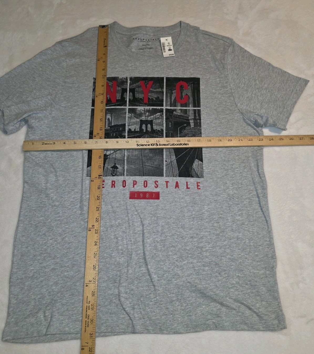 AEROPOSTALE T-Shirt Adult Mens XL Brooklyn Bridge NYC Gray NWT