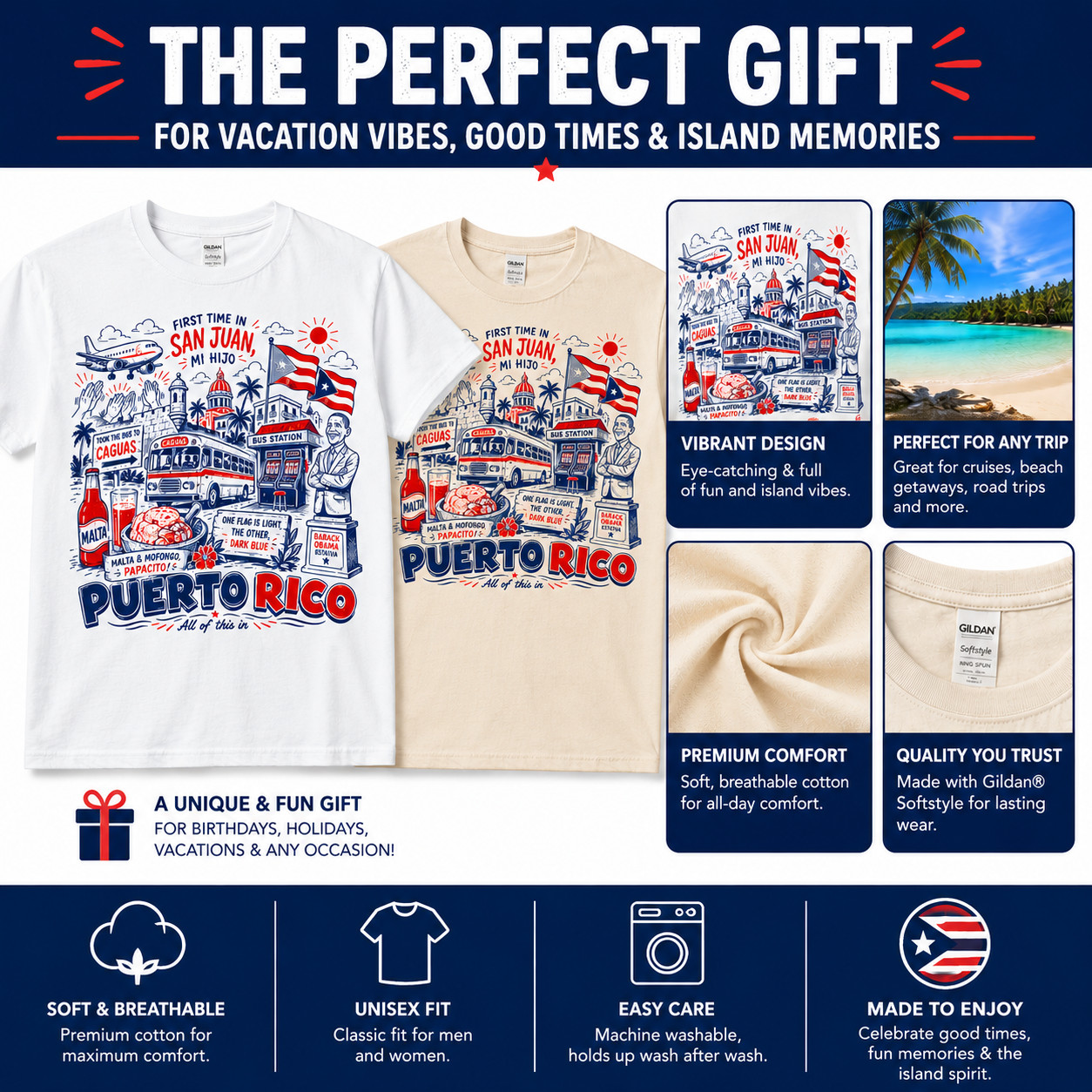 The Puerto Rico Song – funny bachelorette bachelor party vacation Unisex T-shirt