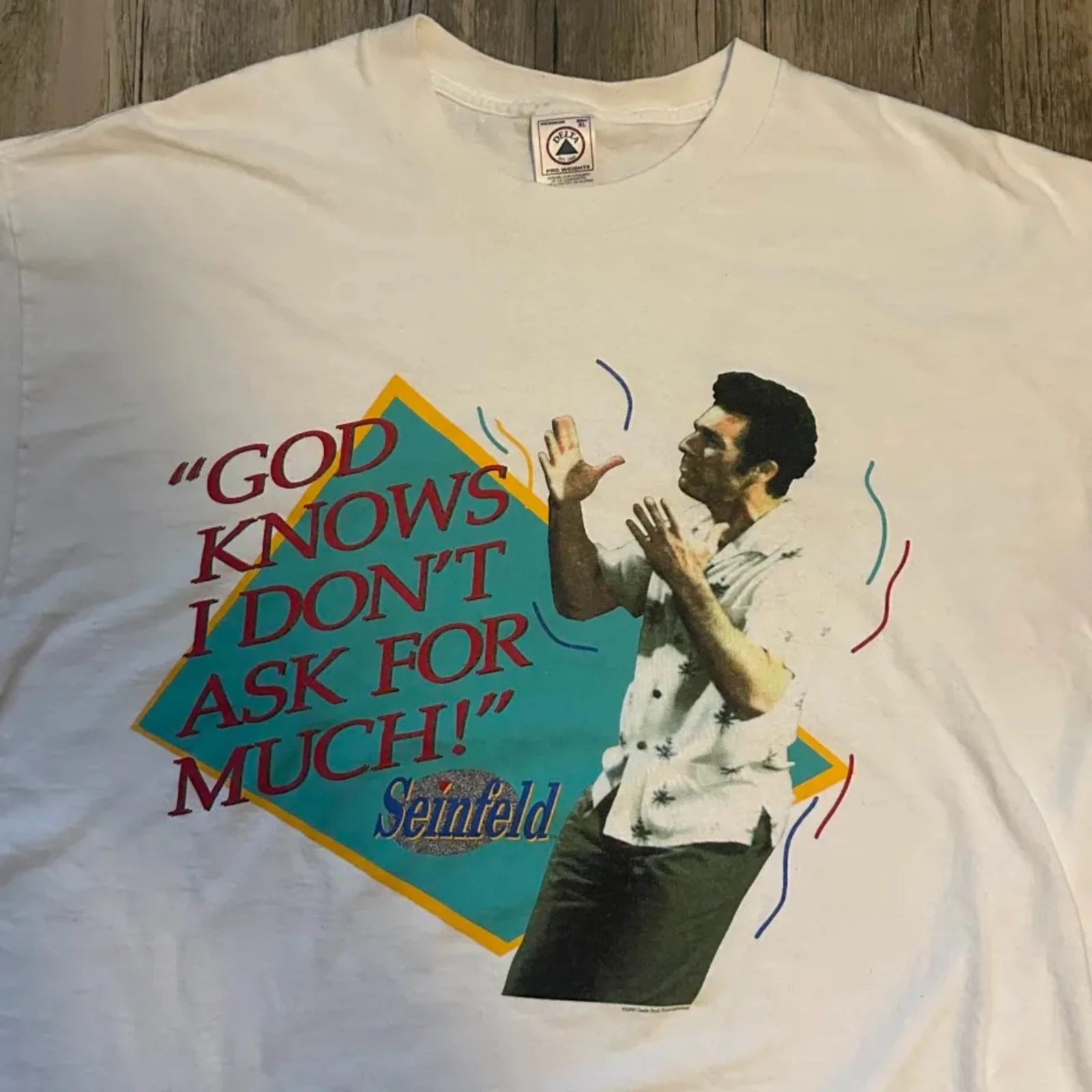 Vintage 90s Seinfeld “God Knows I Dont Ask For Much” T-Shirt Size XL Promo