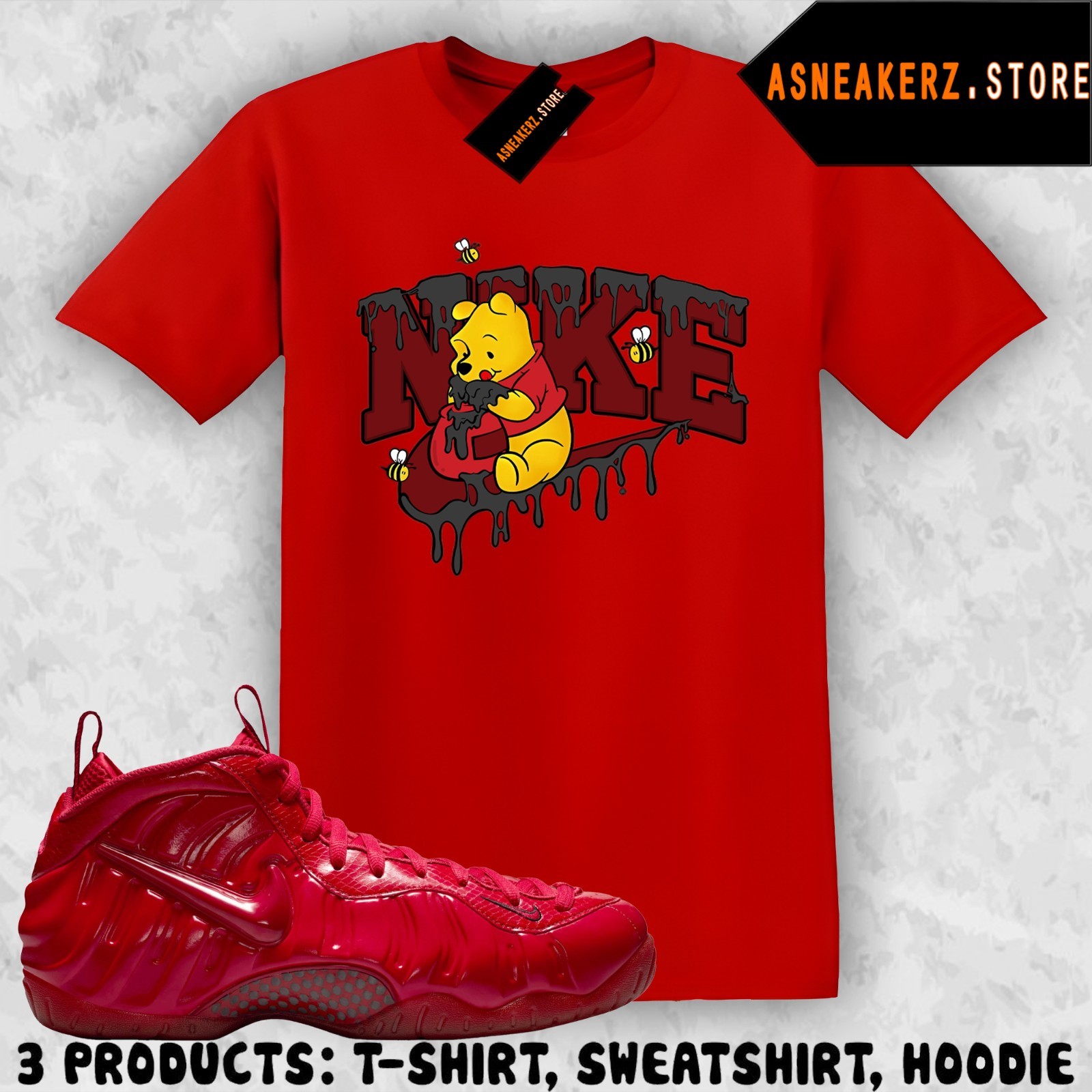 Shirt Match Foamposite Pro Gym Red 2026 Sneaker Matching Tee Sweet Winnie Pooh
