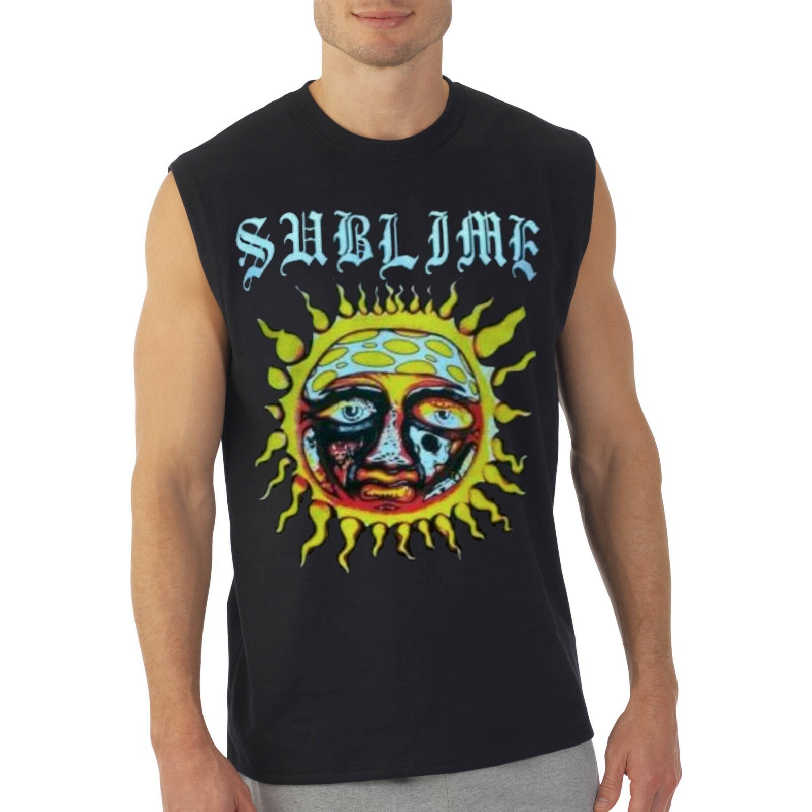 SUBLIME S Heavy Metal Band Black Muscle Shirt