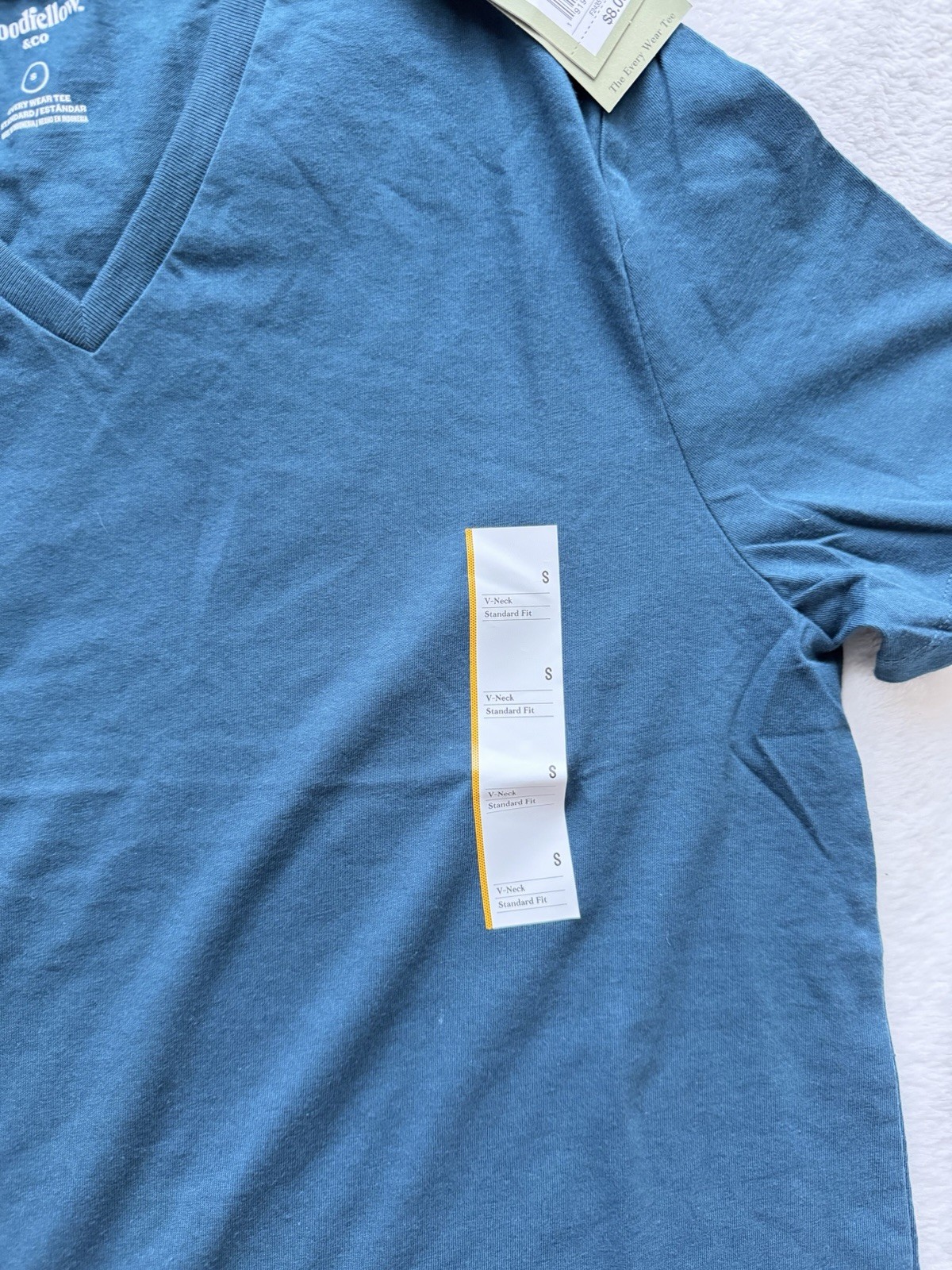 Goodfellow & Co Every Wear Tee Men’s Blue Cotton Blend Knit V-Neck Tee S