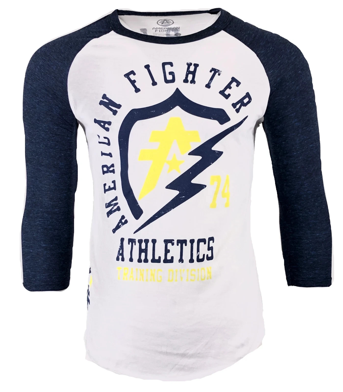 Men’s American Fighter L/S Flashpoint Navy Athletic MMA Raglan T-Shirt Medium