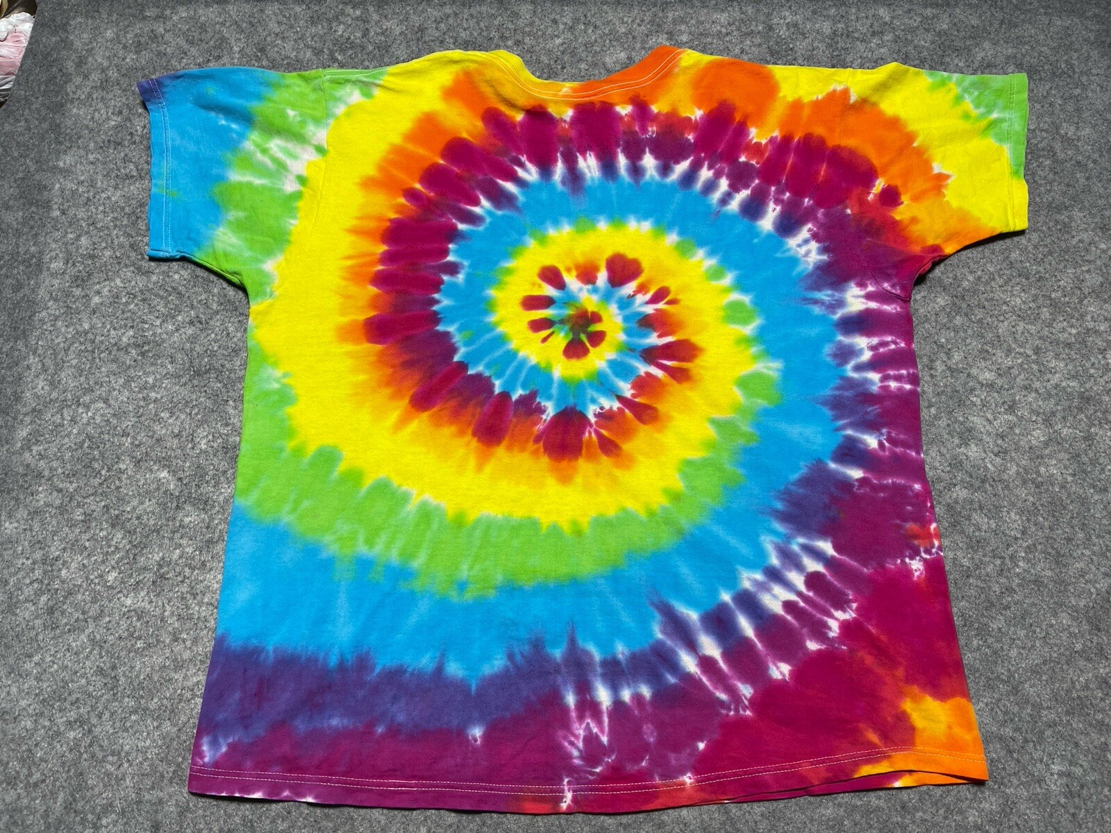 VINTAGE XL Tie Dye Colorful Swirl FOTL Shirt Blank Skater Grunge Dance Rave
