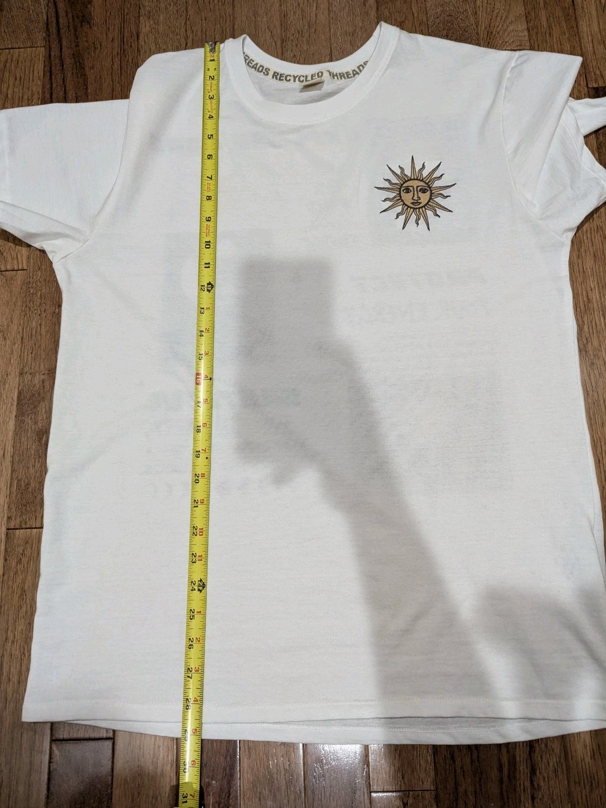 Men’s Recycled Threads Short Sleeve White T Shirt Size Large