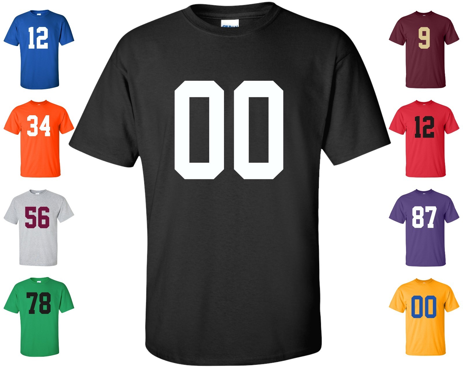 Custom “ANY Number” T-Shirt 1 Color # football hockey lacrosse basketball league