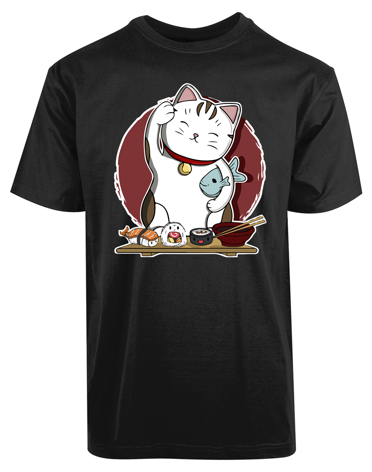 Lucky Cat Sushi New Women’s Shirt Cuteness Amazing Coolest Animal Lovers Top Tee