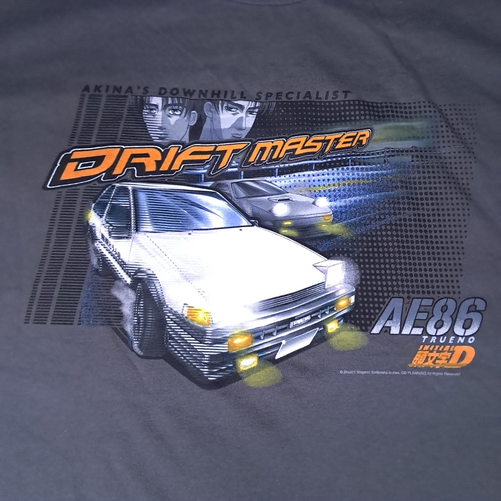 Vintage ODM Initial D Drift Master Toyota AE86 Trueno T-shirt Adult Medium Gray