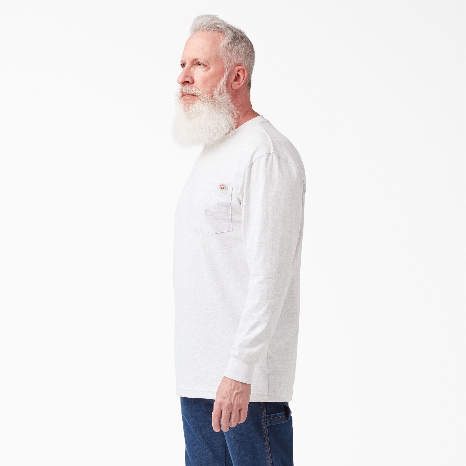 Dickies Long Sleeve Heavyweight Pocket Tee. Dickies Pocket T WL450, Ash Gray