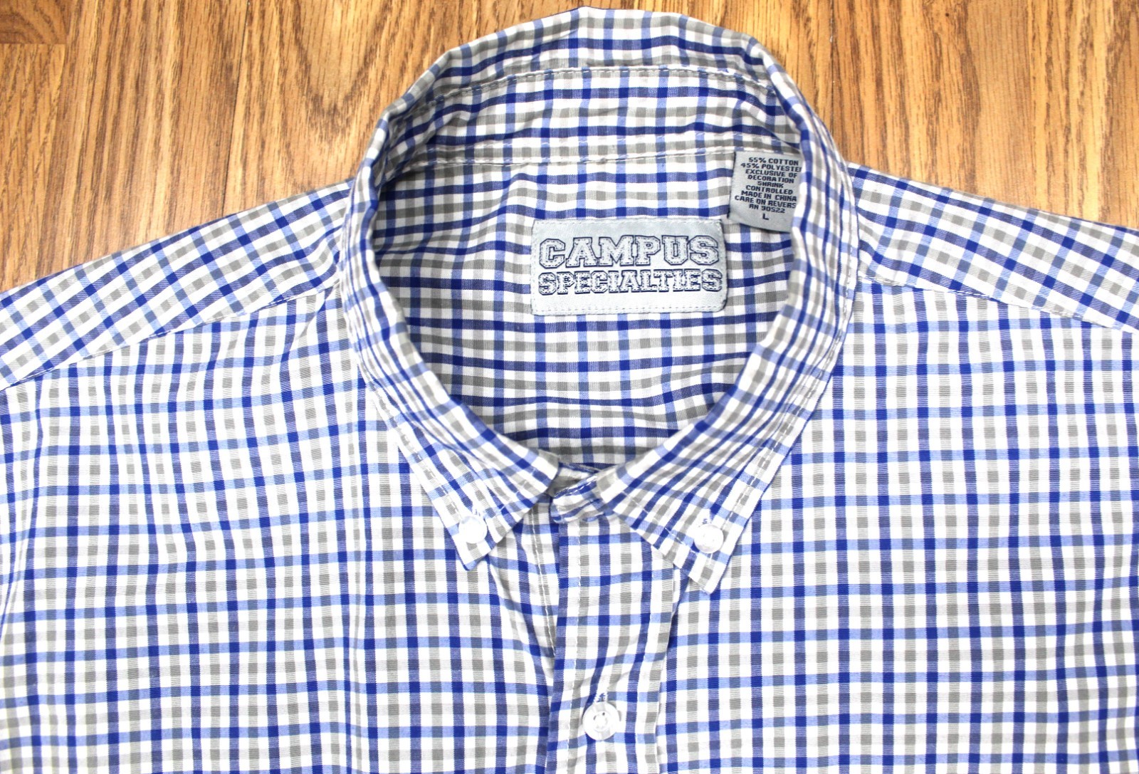 KENTUCKY WILDCATS SHIRT COTTON GINGHAM PLAID Sz LARGE, L