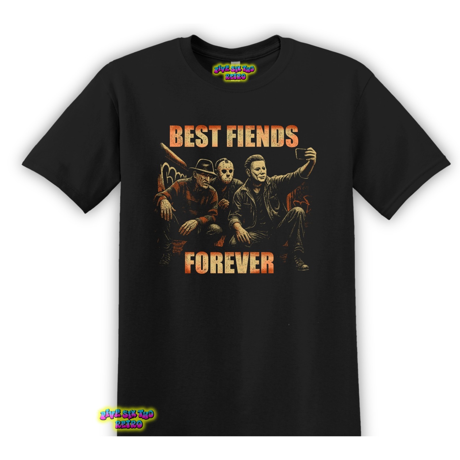 Jason Voorhees Freddy Michael Myers Best Fiends Forever T-Shirt Black S-3XL